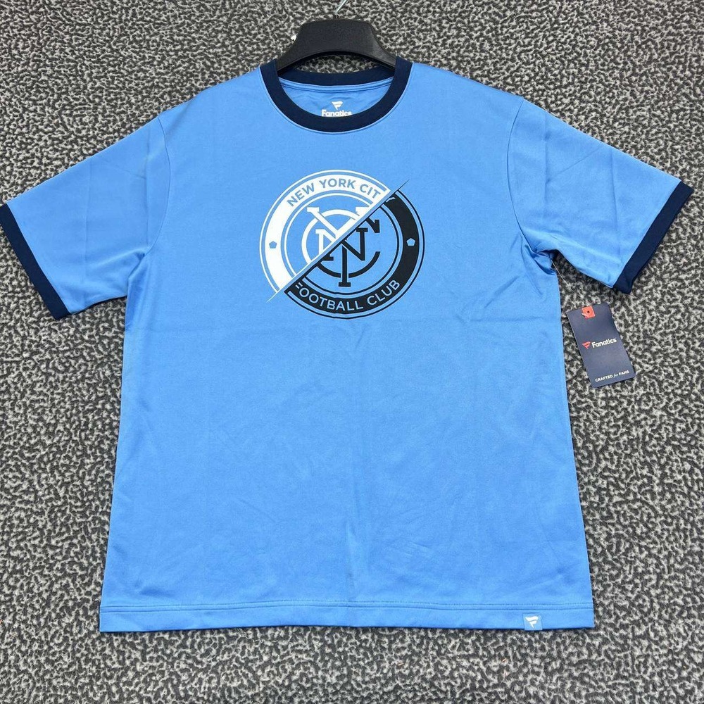 New York City FC Shirt Men Large‎ Blue Fanatics Short Sleeve Crew Neck New L